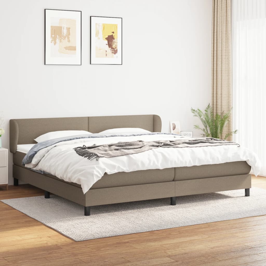 Cama box spring con colchón cuero sintético blanco 100x200 cm