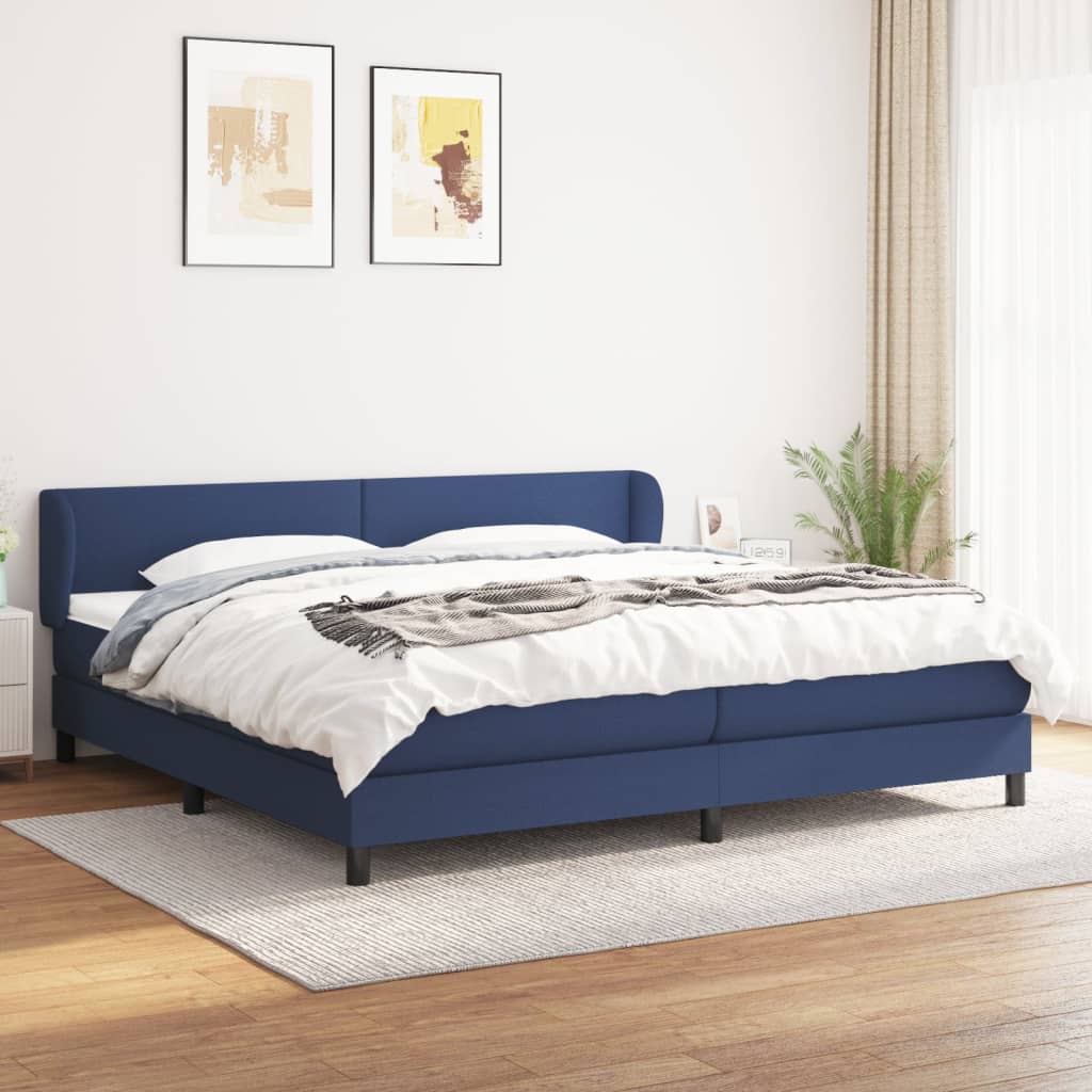 Cama box spring con colchón cuero sintético blanco 100x200 cm