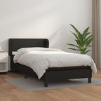 Cama box spring con colchón cuero sintético blanco 100x200 cm
