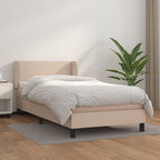 Cama box spring con colchón cuero sintético blanco 100x200 cm