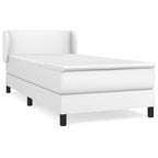 Cama box spring con colchón cuero sintético blanco 100x200 cm