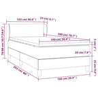 Cama box spring con colchón cuero sintético blanco 100x200 cm