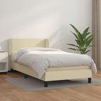 Cama box spring con colchón cuero sintético blanco 100x200 cm