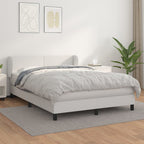 Cama box spring con colchón cuero sintético blanco 100x200 cm