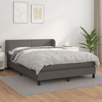 Cama box spring con colchón cuero sintético blanco 100x200 cm