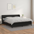 Cama box spring con colchón cuero sintético blanco 100x200 cm