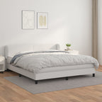 Cama box spring con colchón cuero sintético blanco 100x200 cm