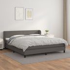 Cama box spring con colchón cuero sintético blanco 100x200 cm