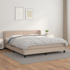 Cama box spring con colchón cuero sintético blanco 100x200 cm
