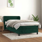 Cama box spring con colchón cuero sintético blanco 100x200 cm