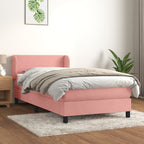 Cama box spring con colchón cuero sintético blanco 100x200 cm