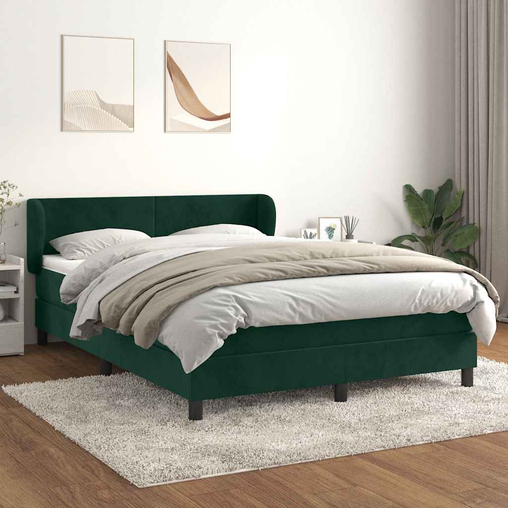 Cama box spring con colchón cuero sintético blanco 100x200 cm