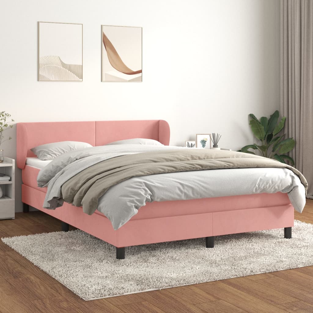 Cama box spring con colchón cuero sintético blanco 100x200 cm
