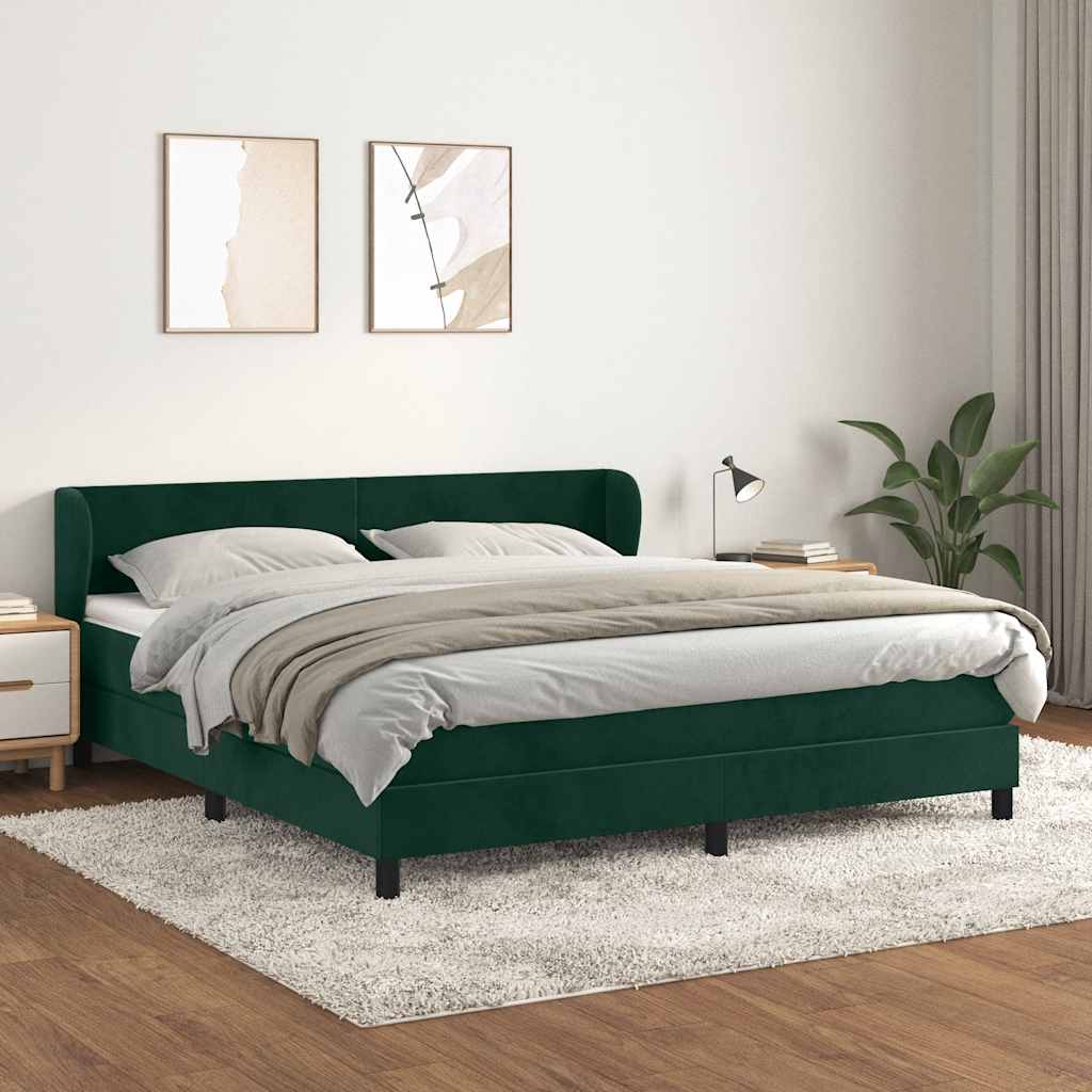Cama box spring con colchón cuero sintético blanco 100x200 cm