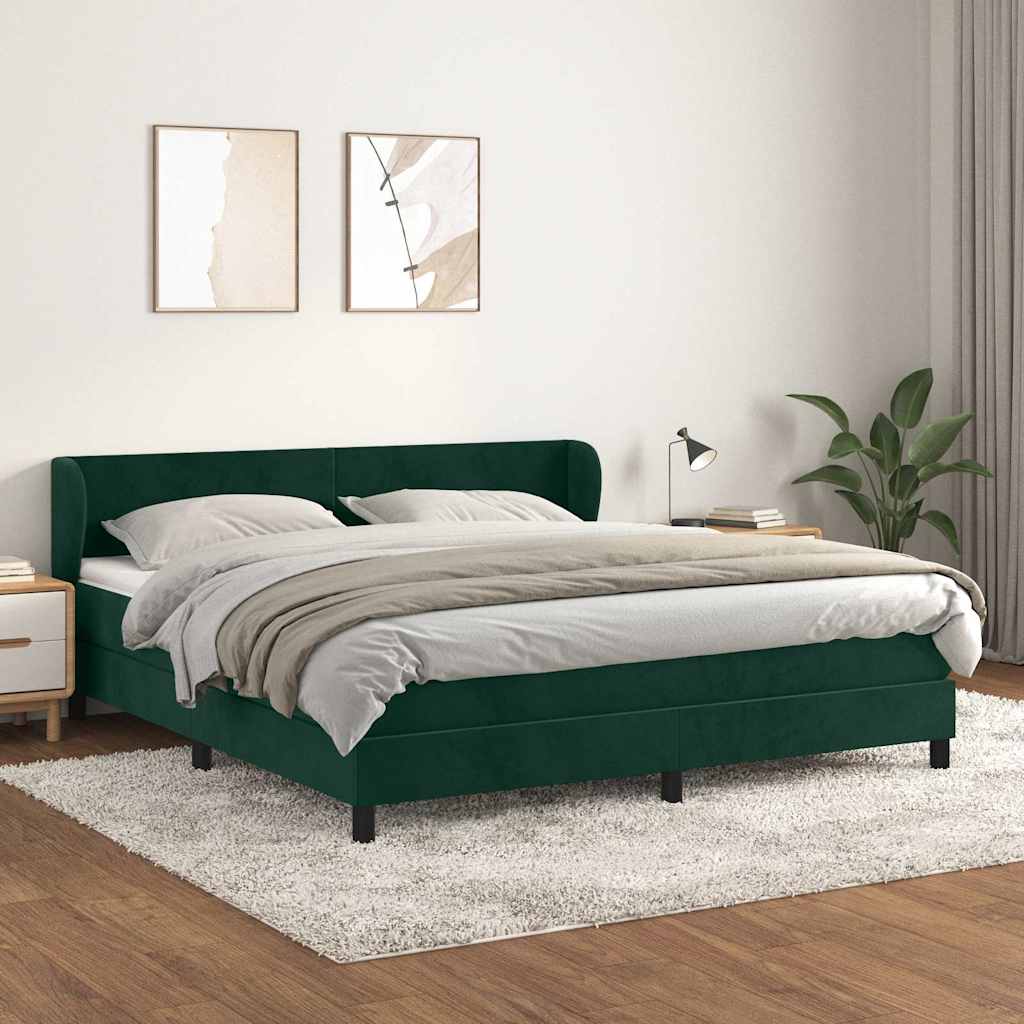 Cama box spring con colchón cuero sintético blanco 100x200 cm