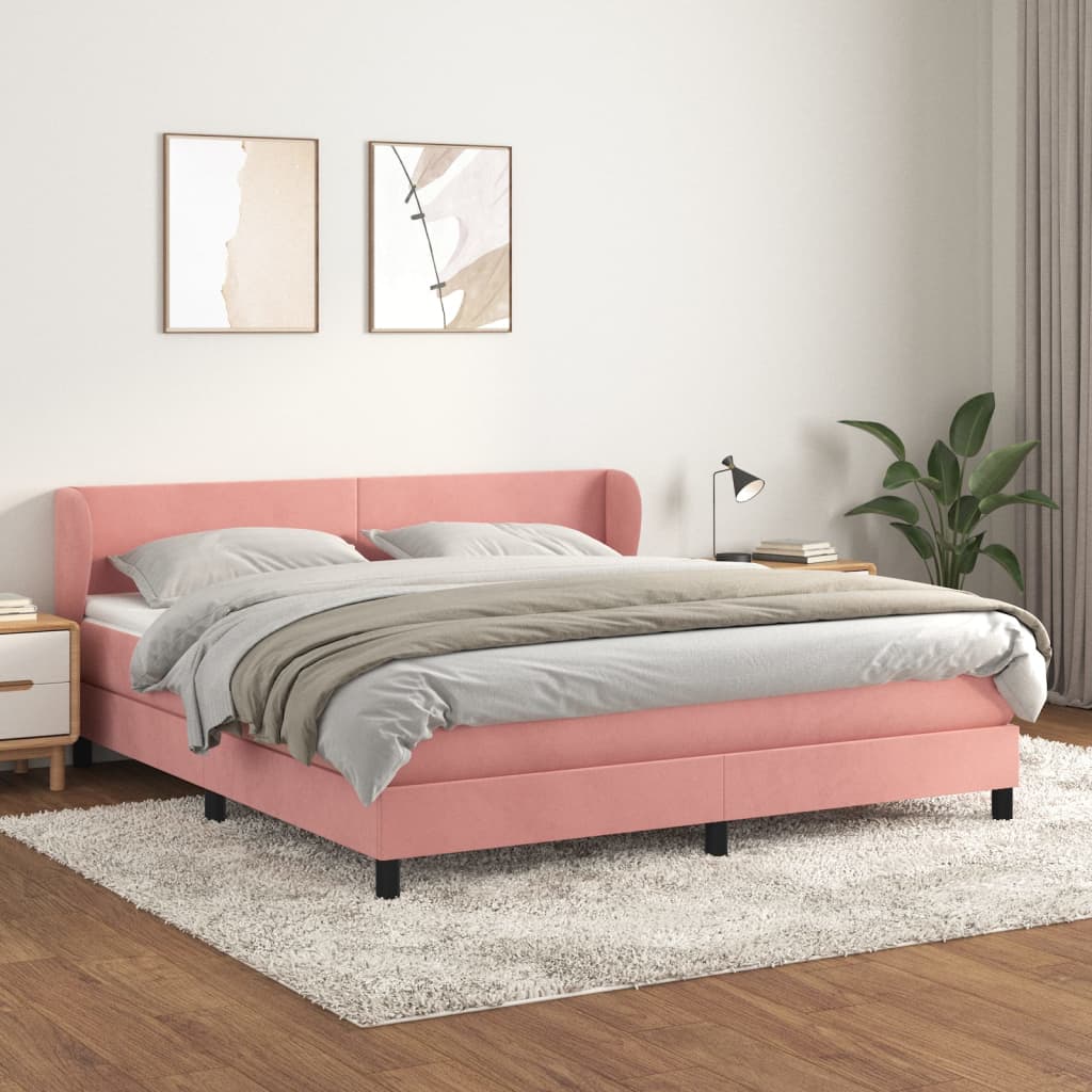 Cama box spring con colchón cuero sintético blanco 100x200 cm