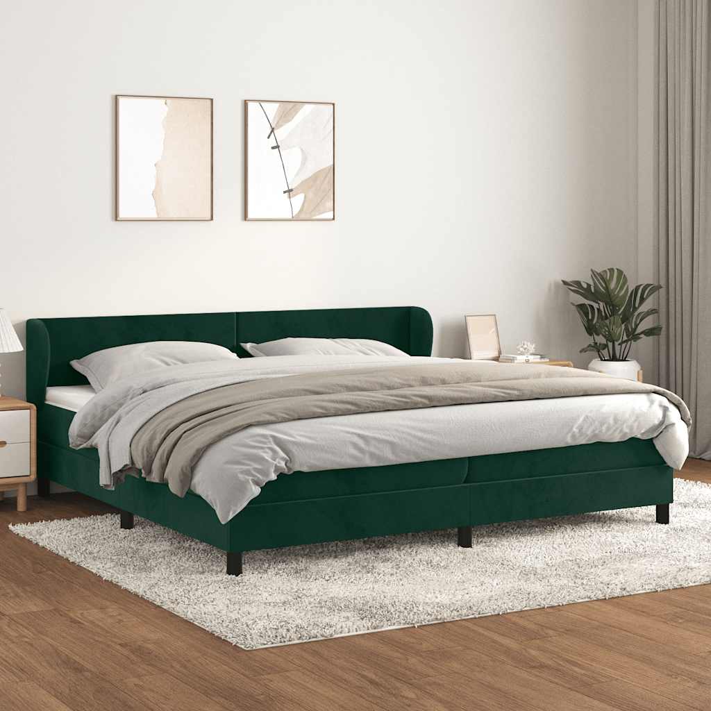 Cama box spring con colchón cuero sintético blanco 100x200 cm