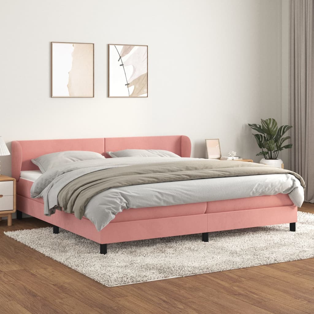 Cama box spring con colchón cuero sintético blanco 100x200 cm