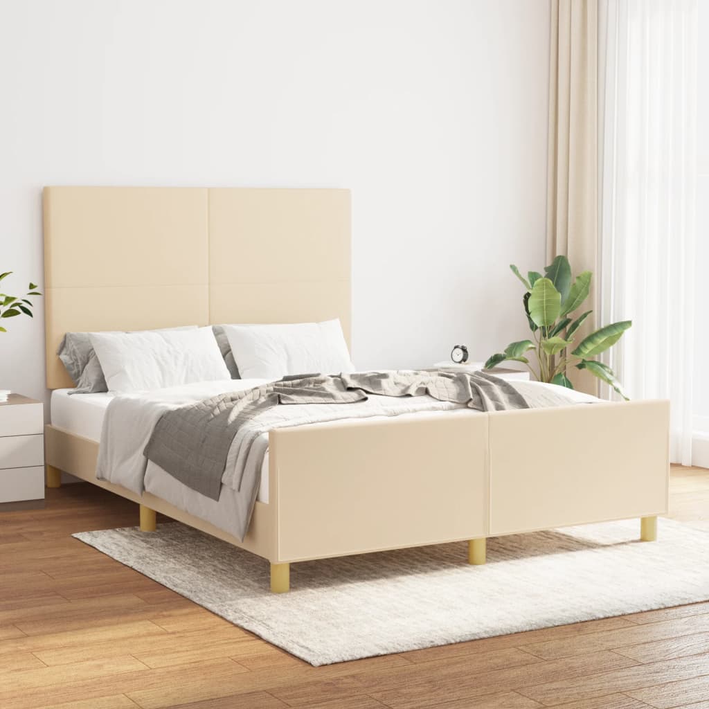 Cama con cabecero madera de ingeniería blanca 90x190 cm