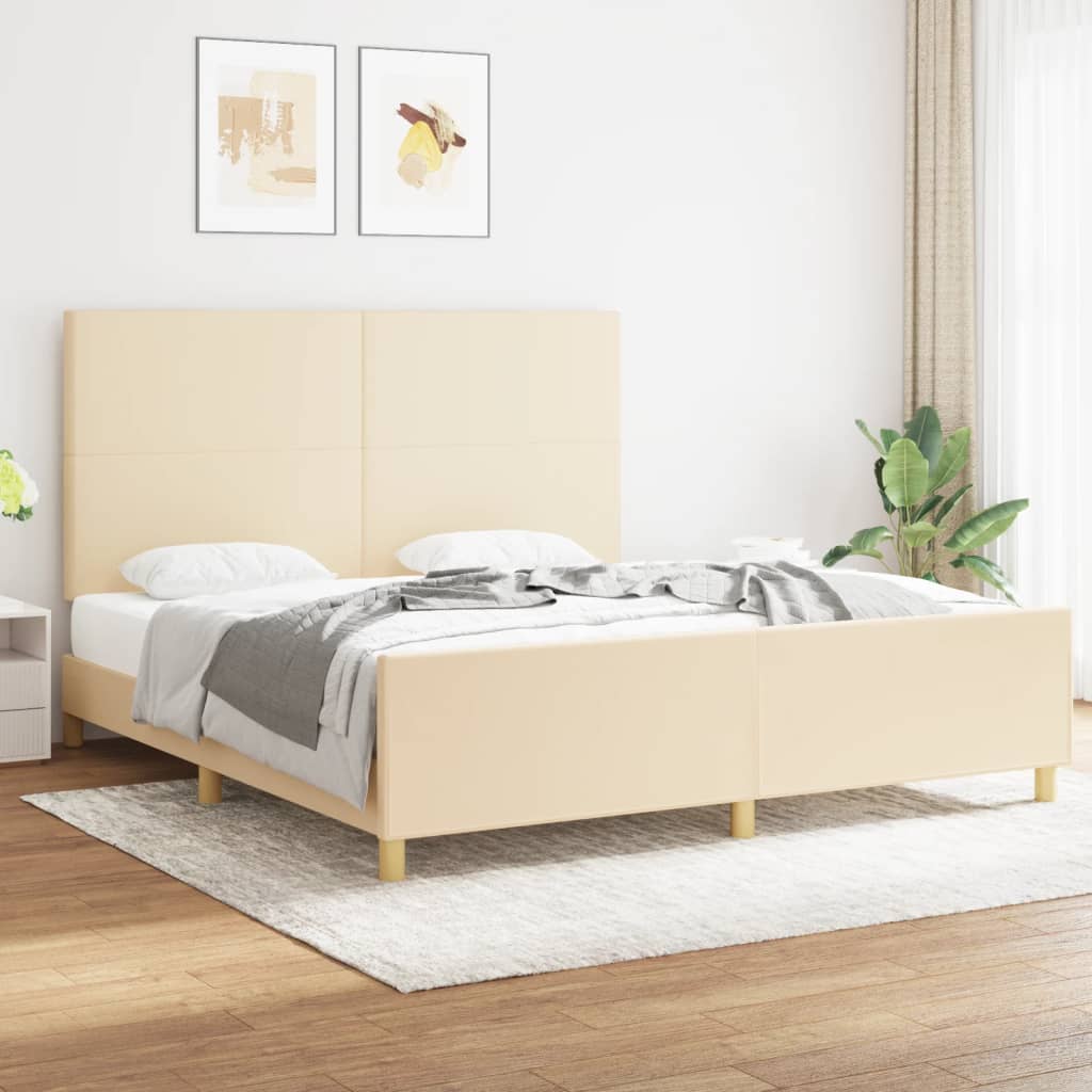 Cama con cabecero madera de ingeniería blanca 90x190 cm