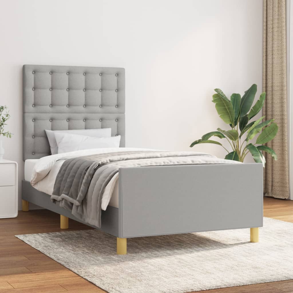 Cama con cabecero madera de ingeniería blanca 90x190 cm