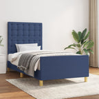 Cama con cabecero madera de ingeniería blanca 90x190 cm