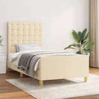 Cama con cabecero madera de ingeniería blanca 90x190 cm