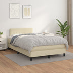 Cama box spring con colchón cuero sintético blanco 100x200 cm