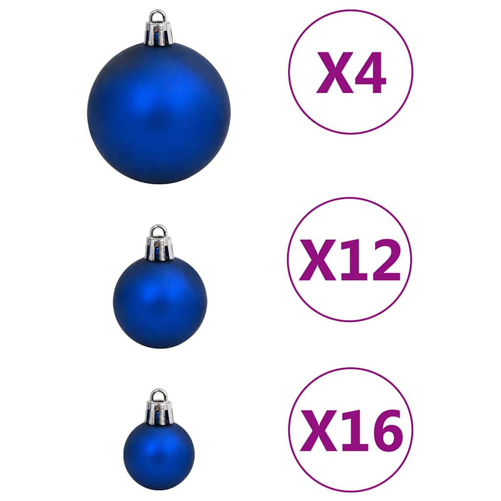 Juego de bolas de Navidad 111 pzas poliestireno azul