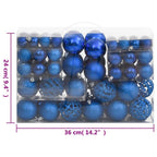 Juego de bolas de Navidad 111 pzas poliestireno azul