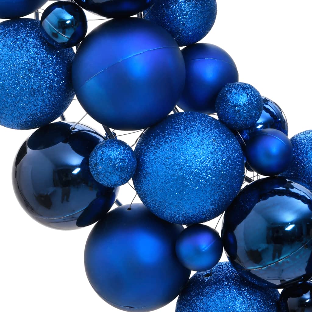 Corona de Navidad poliestireno azul 45 cm