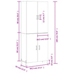 Aparador alto madera contrachapada roble ahumado 69,5x34x180 cm