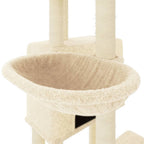 Rascador para gatos con postes de sisal color crema 122 cm