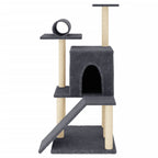 Rascador para gatos con postes de sisal gris oscuro 110,5 cm
