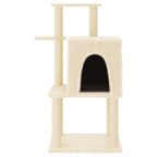 Rascador para gatos con postes de sisal color crema 97 cm