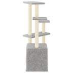 Rascador para gatos con postes de sisal gris claro 107,5 cm