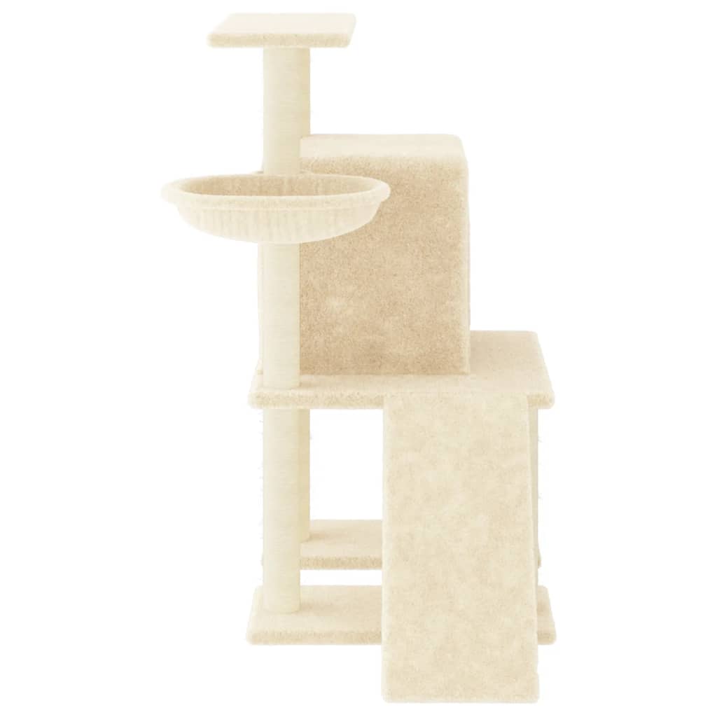 Rascador para gatos con postes de sisal color crema 96,5 cm