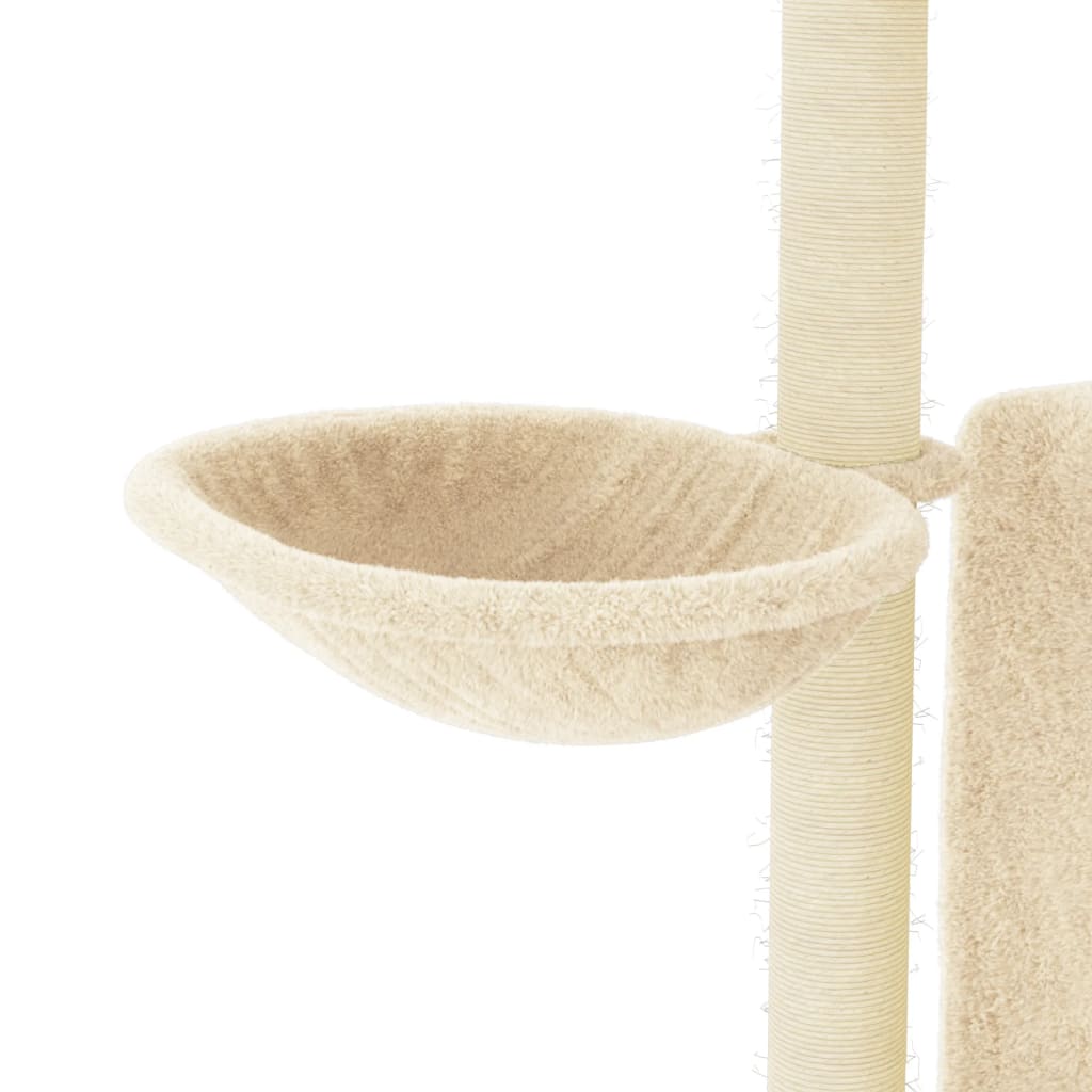 Rascador para gatos con postes de sisal color crema 96,5 cm