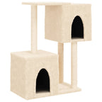 Rascador para gatos con postes de sisal color crema 86 cm
