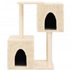 Rascador para gatos con postes de sisal color crema 86 cm