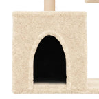 Rascador para gatos con postes de sisal color crema 86 cm