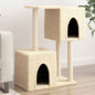 Rascador para gatos con postes de sisal color crema 86 cm