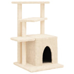 Rascador para gatos con postes de sisal color crema 83,5 cm