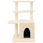 Rascador para gatos con postes de sisal color crema 83,5 cm