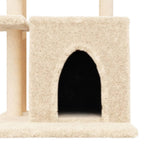 Rascador para gatos con postes de sisal color crema 83,5 cm