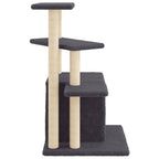 Rascador para gatos con postes de sisal gris oscuro 83,5 cm
