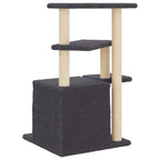 Rascador para gatos con postes de sisal gris oscuro 83,5 cm