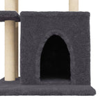 Rascador para gatos con postes de sisal gris oscuro 83,5 cm