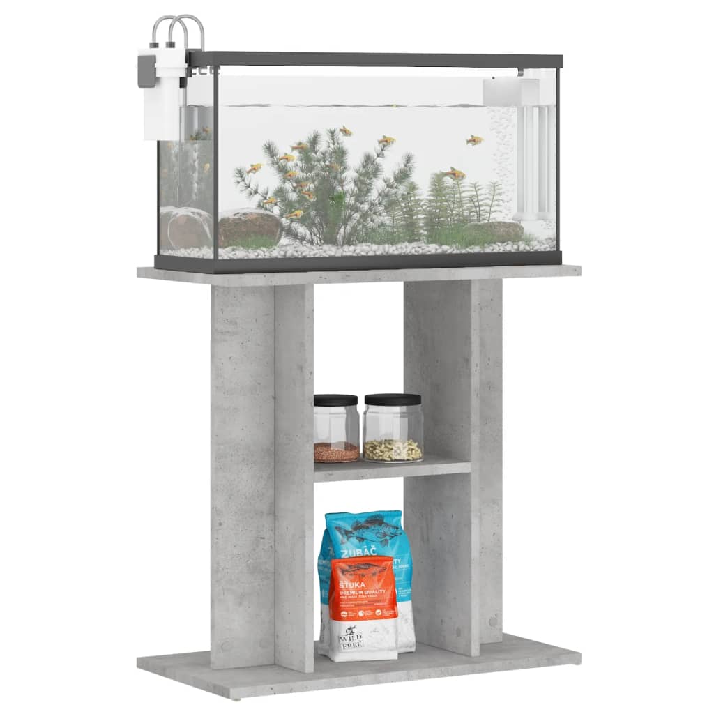 Soporte para acuario de hormigón gris 60x30x60 cm de madera sintética