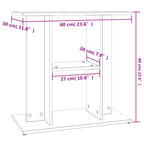Soporte para acuario de hormigón gris 60x30x60 cm de madera sintética